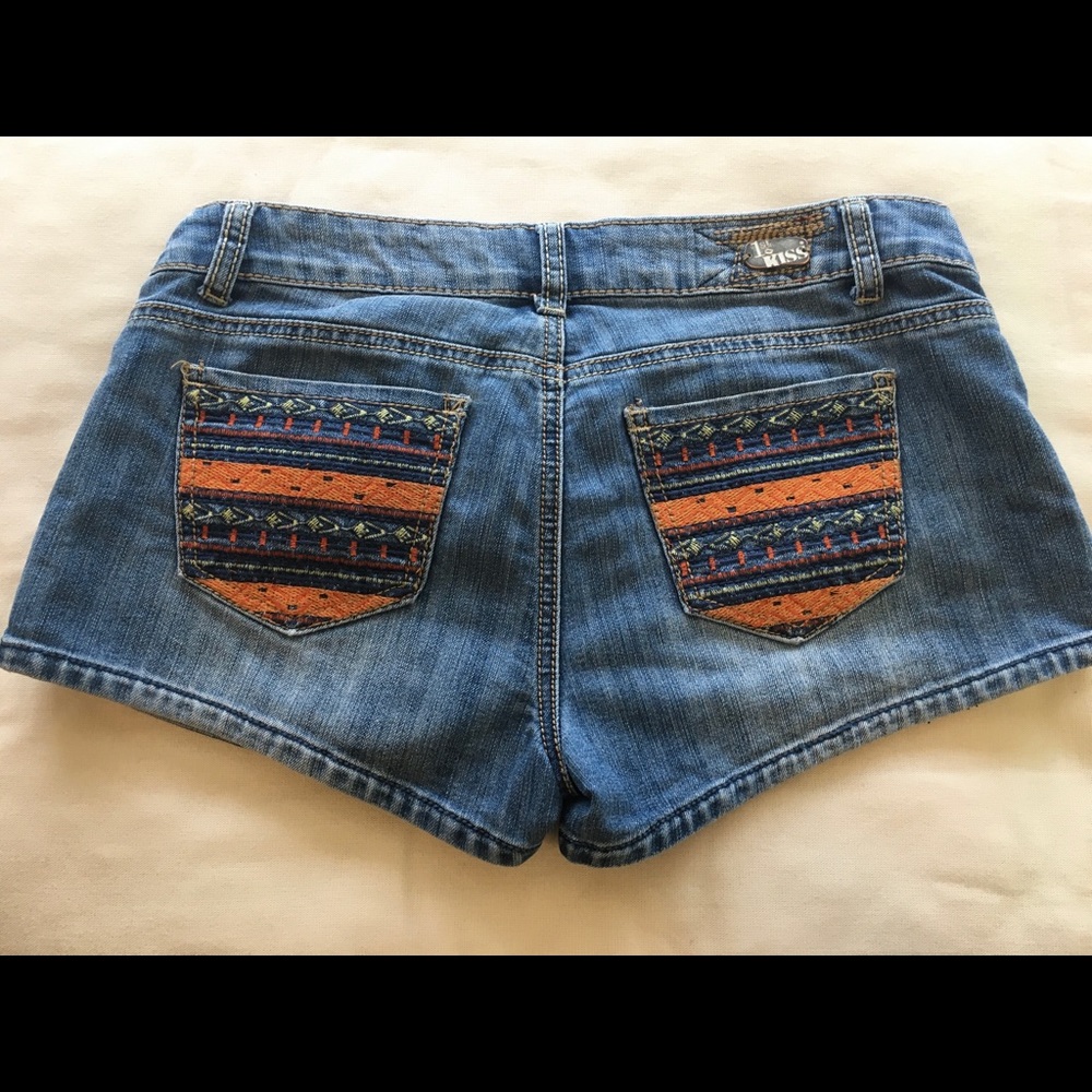 1st Kiss Short shorts Jean Aztec Patterns Sz 14